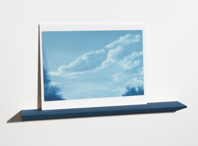 Andrew Sendor
Saturday&amp;#39;s clouds., 2018
oil on matte white plexiglas with stained mahogany shelf
13 x 17 inches (33 x 43 cm)
14 3/4 x 26 x 3 5/8 inches (37,4 x 63,5 x 9,2 cm) overall
SW 18114