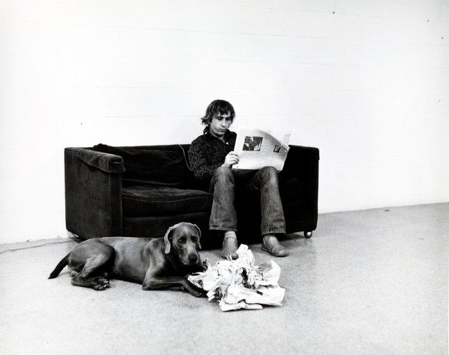 William Wegman
How They are Toward Newspapers, 1973
gelatin silver print,&amp;nbsp;unique
10 1/4 x 10 5/8 inches (26 x 27 cm)
SW 13332