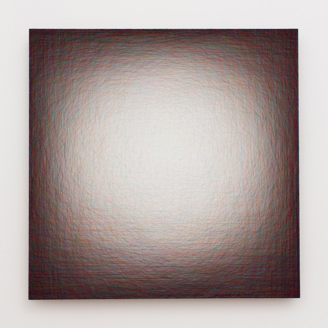 Emil&amp;nbsp;Lukas
Bright Harmonic, 2022
thread over painted wood frame with plaster and nails
42 1/2 x 42 1/2 x 3 3/4 inches (108 x 108 x 9,5 cm)
SW 24385