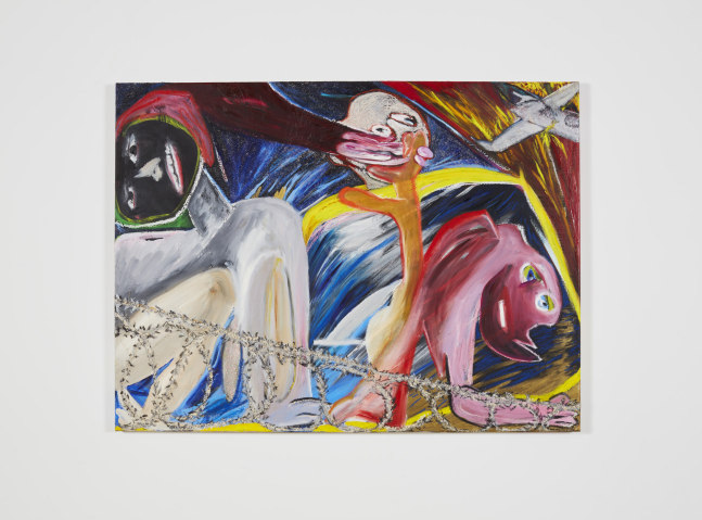 Naufrage en M&amp;eacute;diterran&amp;eacute;e, 2020
Oil stick and nepheline gel on canvas
35 1/2 x 47 1/4 inches (90.2 x 120 cm)