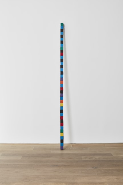 Cubic bar of wood, 1971
Painted wood (40 segments)
77 1/4 x 1 7/8 x 1 5/8 inches (196.2 x 4.8 x 4.1 cm)