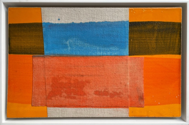 Frank.Olt.Untitled.Encaustic.on.Canvas.with.Ceramic.orange.and.blue