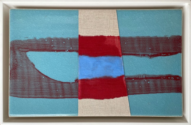 Frank.Olt.Untitled.Encaustic.on.Canvas.with.Ceramic.ble.and.red.boat