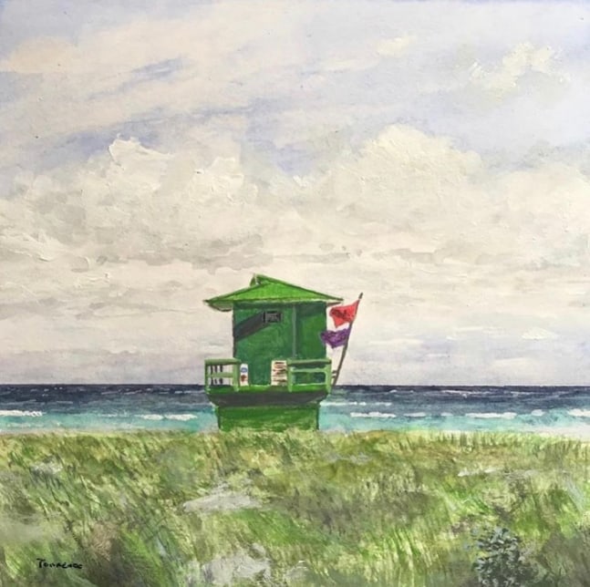 Shannon_Torrence _Life_Guard_Shack_2020_Acrylic_on_Paper_5.63hx5.63w