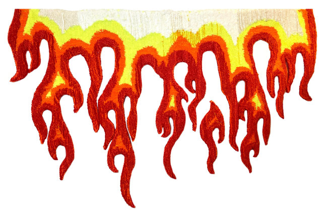 Soft Flames, 2024

Yarn, fabric, and glue

51h x 78w in