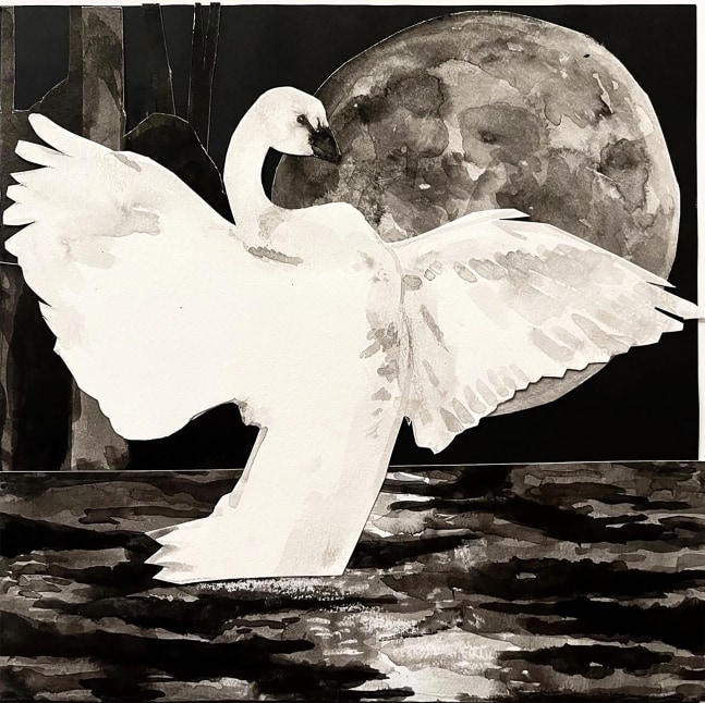 Swan Song, 2023

Ink and collage on paper

12h x 12w in

Private collection