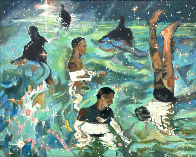 Kim Fay

The Night Swim, Pink Stars, 2022

Oil on canvas

55h x 69w in