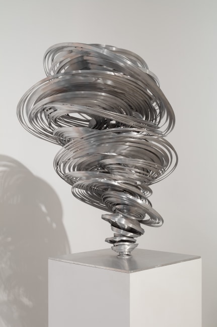 Aluminum twisted sculpture by Alice Aycock