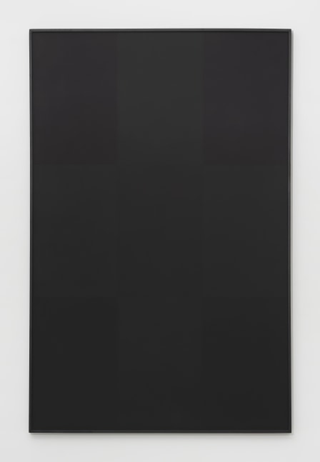 Oil on canvas painting by Ad Reinhardt featuring subtle different black tones
