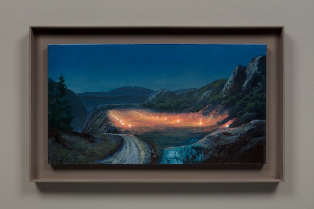 Rapid City Nocturne (Mass MoCA #290), 2018
polished mixed media on canvas
16 1/2 x 30 in. / 41.9 x 76.2 cm
framed: 21 1/2 x 35 x 2 in. / 54.6 x 89.9 x 5.1 cm