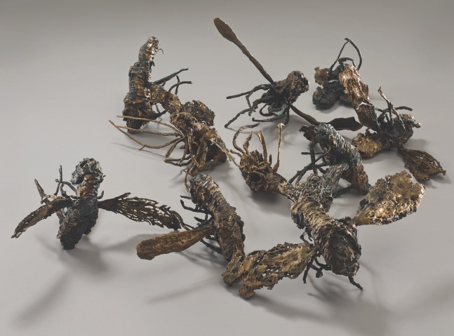 Small cluster of cast bronze insects by Michele Oka Doner.