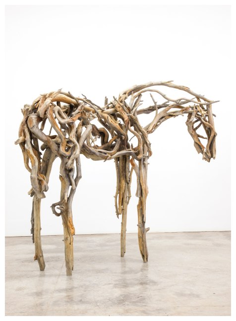 Sculpture of a standing horse by Deborah Butterfield