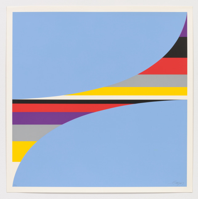 Herbert Bayer

Two Curves From Colored Progressions (Blue), 1975
screenprint, ed. of 50
32 x 32 in. / 81.3 x 81.3 cm