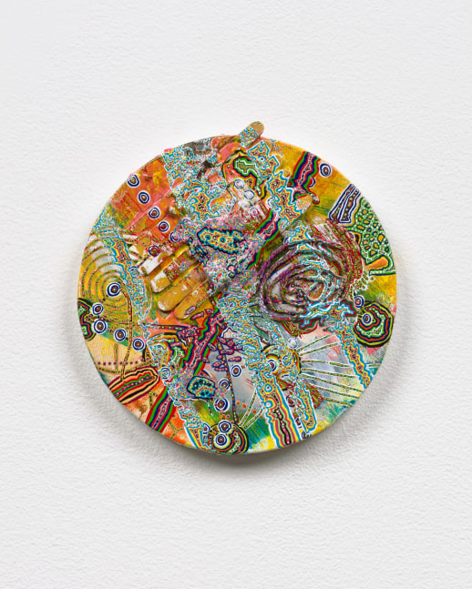 Steven Charles

thdoop, 2011

acrylic, yarn and popsicle sticks on canvas

diameter: 8 in. / 20.3 cm&amp;nbsp;