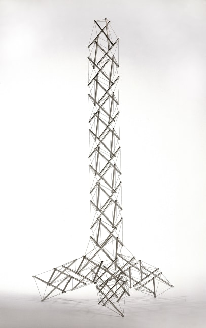 Trigonal Tower, 1962-1981

aluminum and stainless-steel cable, edition of 4

65 x 31 1/2 x 28 in. / 165.1 x 80 x 71.1 cm