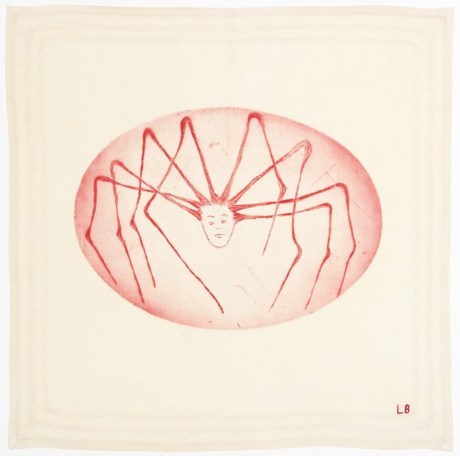 Spider Woman, 2004
drypoint on hemmed cloth, edition of 5 + 2 AP + 2 PP
13&amp;frac12; x 13&amp;frac14; in. / 34.3 x 33.7 cm