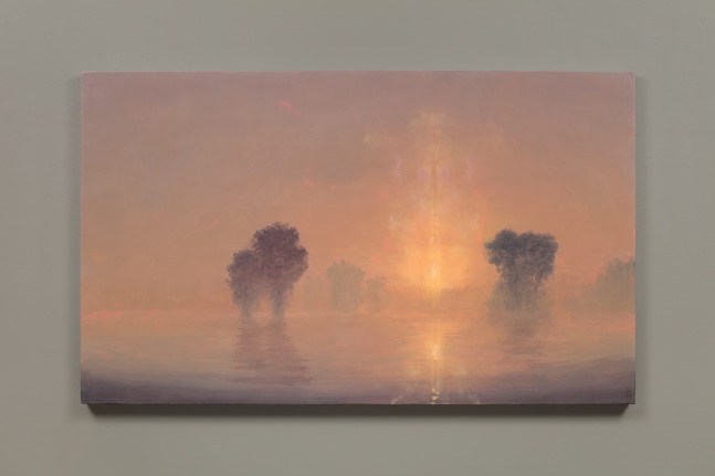 Flooded River / Summer Dawn (Mass MoCA # 194), 2013
polished mixed media on canvas over panel
36 x 60 in. / 91.4&amp;nbsp;x 152.4 cm