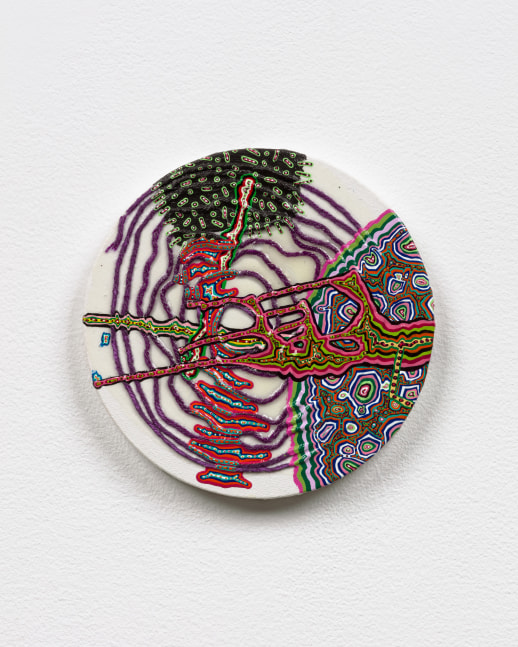Steven Charles

tobaag, 2011
acrylic, yarn and popsicle sticks on canvas

diameter: 8 in. / 20.3 cm&amp;nbsp;