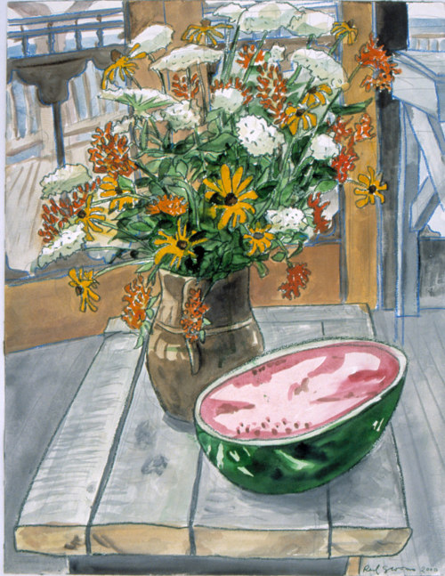 Red Grooms
Wildflowers on the Screened Porch, 2000
watercolor on paper
25 1/8 x 19 1/4 in. / 63.8 x 48.9 cm