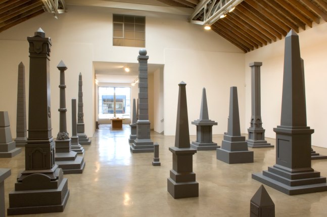Installation view, Proposal for White and Indian Dead Monument Transpositions, Washington, D.C., Paula Cooper Gallery, 534 W 21st Street, New York. September 23 - October 22, 2005. © Sam Durant. Courtesy Paula Cooper Gallery, New York