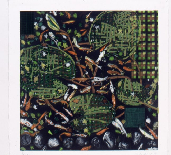 Jennifer Bartlett  &quot;9 Point Planes&quot; 1973 Enamel, silkscreen, baked enamel on steel plate 12&quot; square each unit