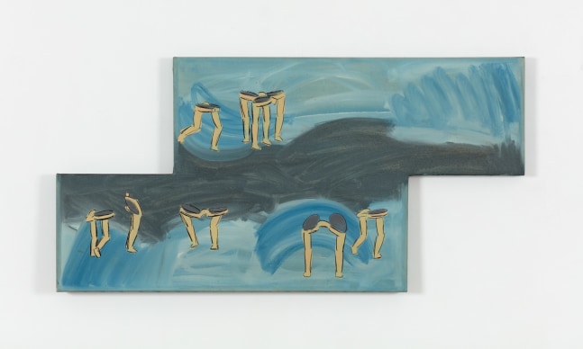 Michael Hurson "Eyeglass Painting" 1969 Oil on canvas with silkscreen 11 x 120 in.