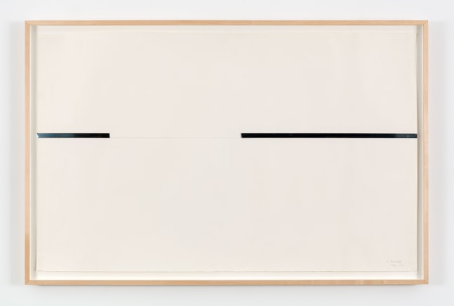 Robert Grosvenor Untitled, 1974 Milan steel tape, pencil on paper paper: 38 x 61 3/4 in (96.5 x 156.8 cm) frame: 42 1/2 x 64 7/8 x 2 1/4 in. (108 x 164.8 x 5.7 cm)