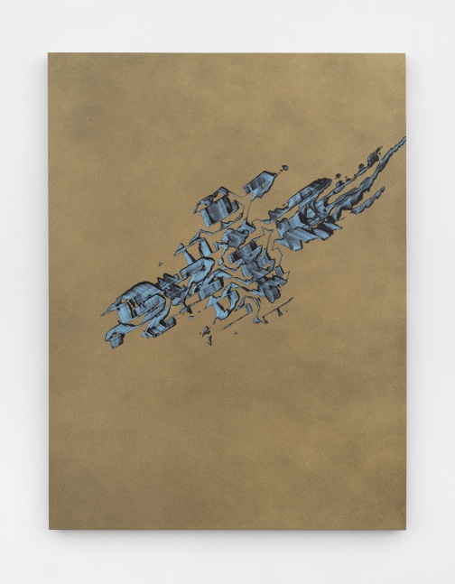 Tauba Auerbach, Grain - Mandelbrot Quartet (Ventrella Variation), 2022, acrylic on canvas, wooden stretcher