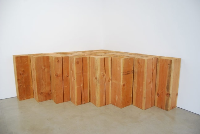 Carl Andre "8th Old Eastern Pine Corner" 2007 36 Eastern pine timbers overall: 36 x 91 1/2 x 91 1/2 in.