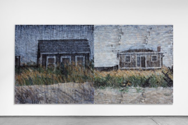 Jennifer Bartlett Amagansett Diptych #3, 2007-2008 oil on canvas 2 panels each: 84 x 84 in. (213.4 x 213.4 cm) overall: 84 x 168 in. (213.4 x 426.7 cm)