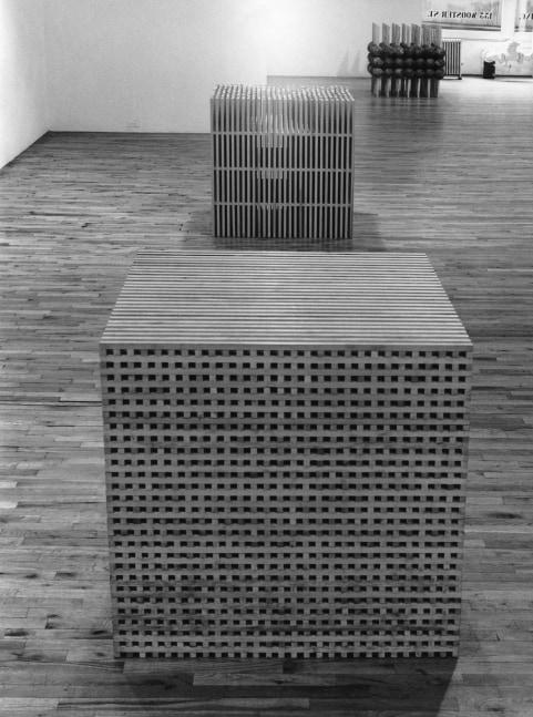 Installation view, Sculpture Jackie Winsor, Paula Cooper Gallery, 155 Wooster Street, New York, April 5 - May 5 1976. © Jackie Winsor. Courtesy Paula Cooper Gallery, New York. Photo: Geoffrey Clements.