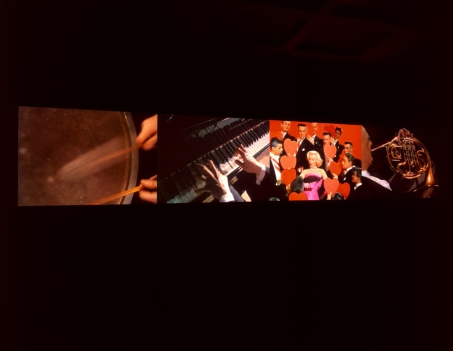 Installation view, Video Quartet, Paula Cooper Gallery, 521 W 21st Street, New York. December 12, 2002 - January 31, 2003. © Christian Marclay. Courtesy Paula Cooper Gallery, New York.