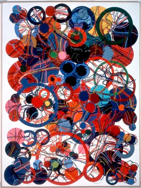 Atsuko Tanaka &quot;'83A&quot; 1983 Acrylic lacquer on canvas 101 7/8 x 76 3/8 in.