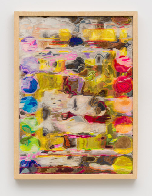 Jorge Pardo Untitled 11 (Sarah), 2022 acrylic paint, colored pencil, and high gloss automotive lacquer on MDF panel