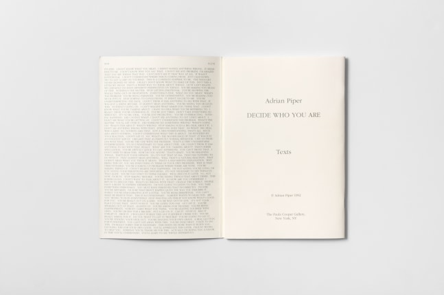 Adrian Piper Decide Who You Are 1