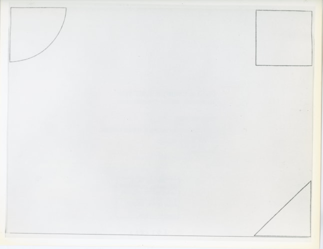 Robert Mangold &quot;a 1/2 Circle, a Square, and a Triangle within a rectangle&quot; 1976 Colored pencil on paper 12 x 16 in