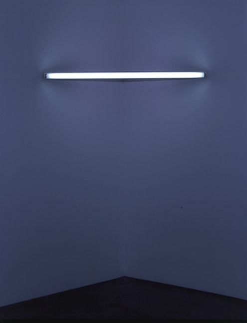 Dan Flavin "Untitled" 1969 One 2 foot daylight and one 4 foot cool white fluorescent light with fixtures Overall: 48 1/4 x 2 1/2 in.