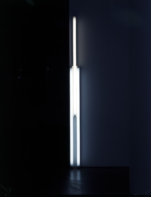 Dan Flavin "Untitled (to Rainer) 2" 1987 Two 5 foot cool white and one 5 foot warm white fluorescent light with fixtures Overall: 90 x 6 in.