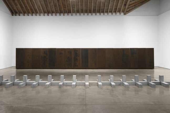 Installation view, Carl Andre, Paula Cooper Gallery, New York, January 9 – February 8, 2025. © 2025 Carl Andre / Artists Rights Society (ARS), New York. Courtesy Paula Cooper Gallery, New York. Photo: Steven Probert.