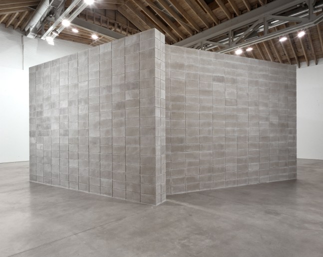 Installation view, New Large Concrete Block Structures, Paula Cooper Gallery, 534 W 21st Street, New York. December 8, 2000 - January 13, 2001.© 2025 The LeWitt Estate / Artists Rights Society (ARS), New York, Courtesy Paula Cooper Gallery, New York. Photo: Tom Powel.