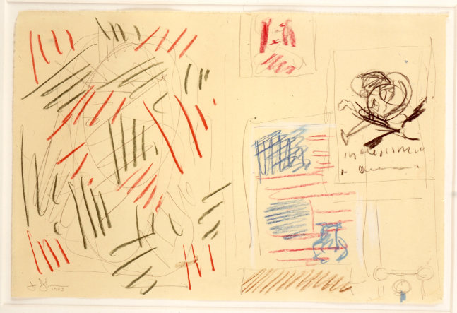 Jasper Johns "Untitled" 1983 Pencil and crayon on paper 12 1/2" x 15 1/2" 1"