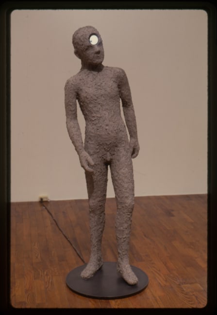 Jonathan Borofsky &quot;Projector No. 3,214,873&quot; 1989-90 Fiberglass, celluclay, resin, projector, steel, and wood 58 5/8&quot; x 22 1/2&quot;