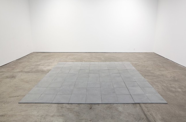 Carl Andre "9 x 9 Limestone Square" 2009 81 unit Belgian blue limestone overall: 3/8 x 106 1/4 in.