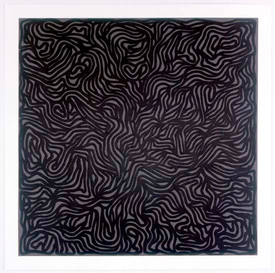 Sol LeWitt "Loops & Curves Gray/Gray" 1999 Color sugar lift aquatint with aquatint sheet: 40 x 40 in. image: 35 3/4 x 35 3/4 in. framed: 43 3/8 x 43 3/8 x 1 5/8