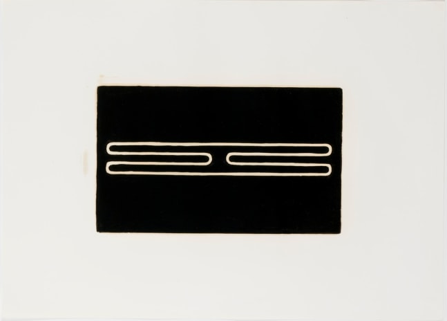 Donald Judd "Untitled (Print "G")" 1961-78 Woodcut in ivory black on offset paper 10 1/4 x 17 in.