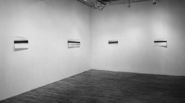 Installation view, Robert Grosvenor and Joel Shapiro, April 1-30 1971, Paula Cooper Gallery, 96-100 Prince Street, New York. Photo: Geoffrey Clements.