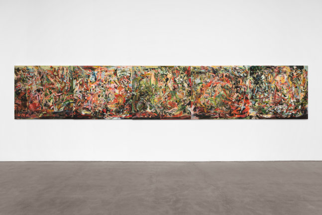 Cecily Brown
Of nothing something still, 2019-2020
oil and UV-curable pigment on linen
5 panels, overall: 43 x 235 in. (109.2 x 596.9 cm) 