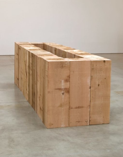 Carl Andre "3 x 11 Hollow Rectangle" 2008 24 western red cidar timbers overall: 36 x 36 x 132 in.