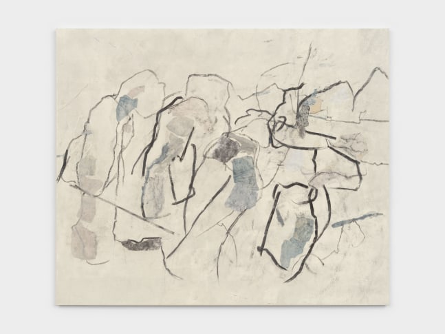 Beatrice Caracciolo The Blind 15, 2023 pigment, charcoal, and collage on Saunders Waterford paper mounted on canvas 58 x 70 in. (148 x 178 cm)
