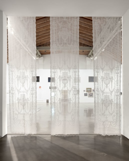 Sophie Calle Souci, 2012 embroidered lace curtains dimensions variable